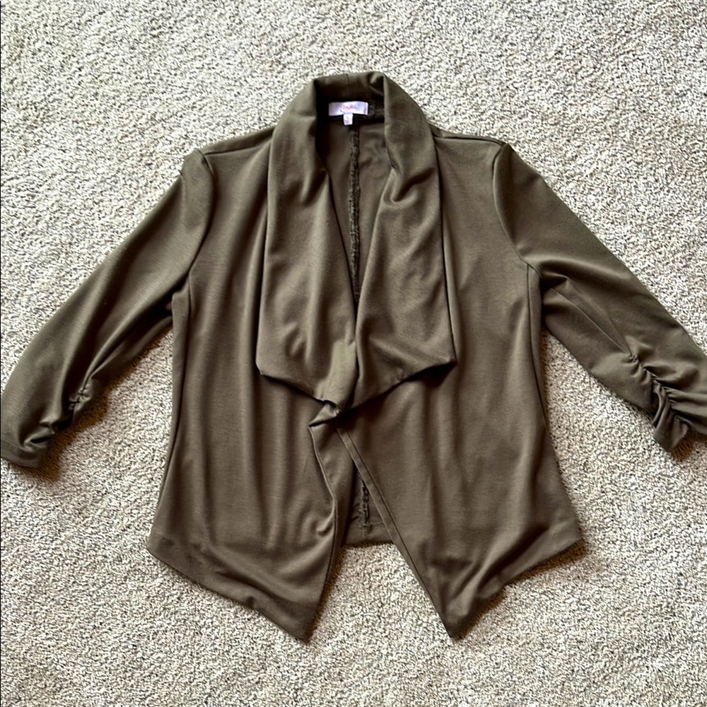 Candies Olive Green Open Front Cardigan